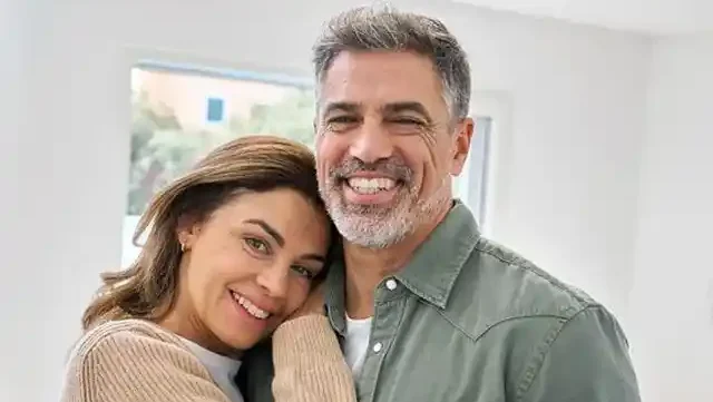 Happy couple at home